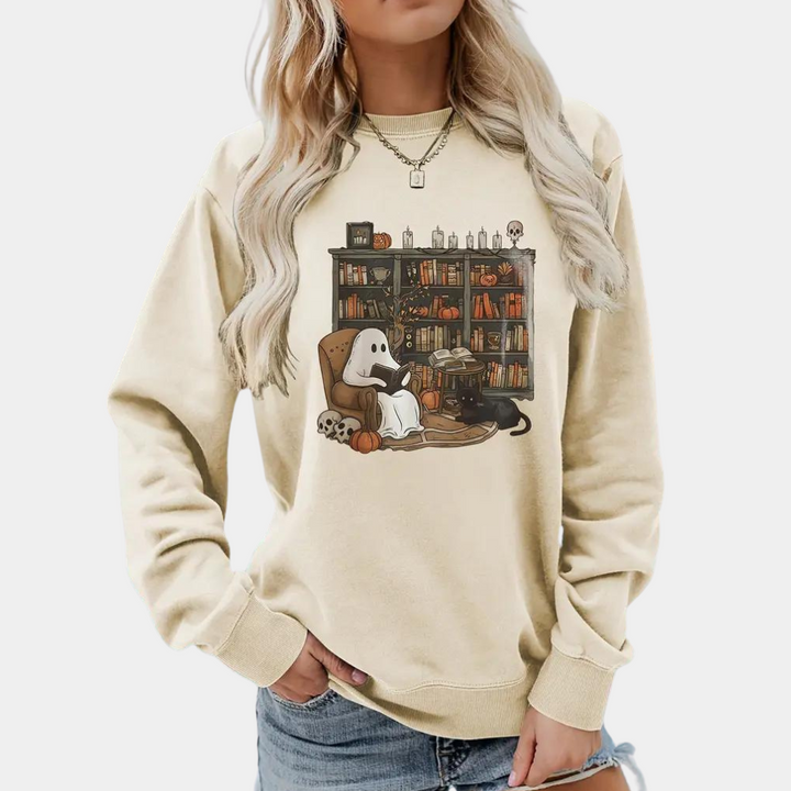 Mirela - Trendy Halloween-spøgelsessweater til kvinder