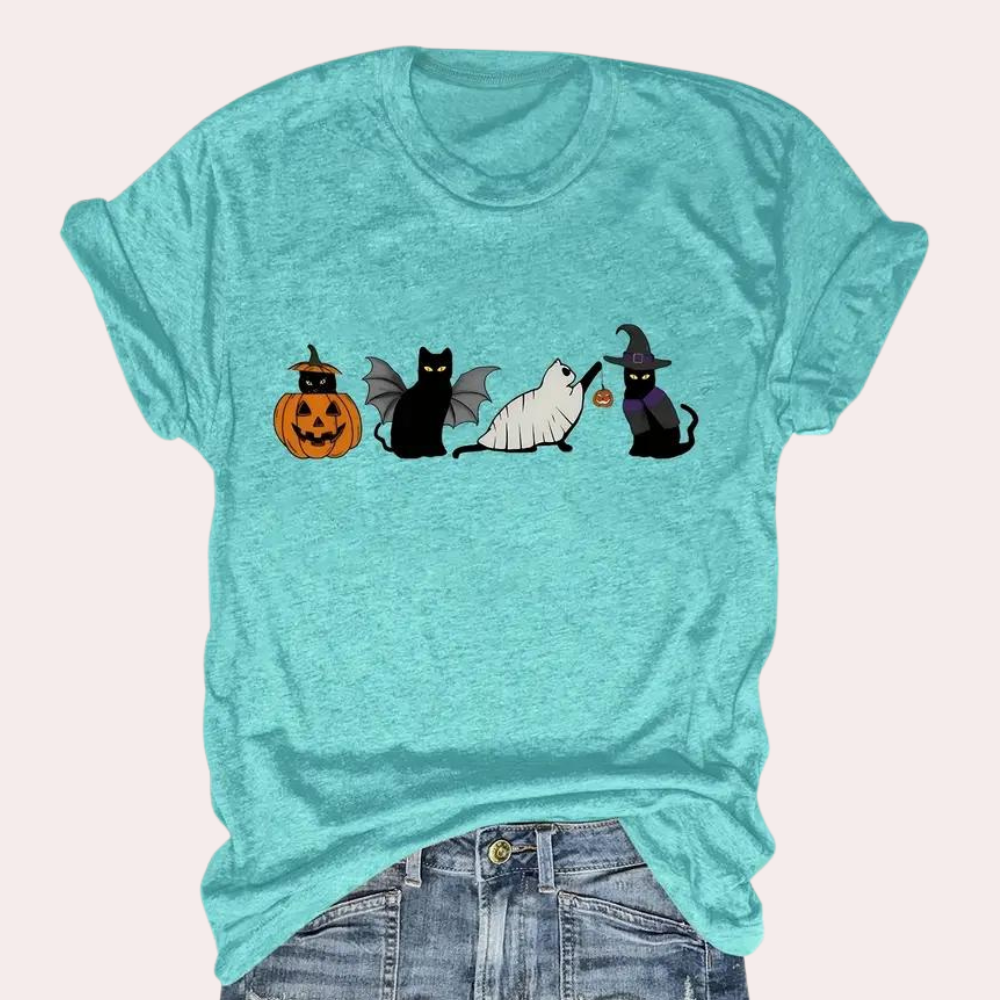 Kati - Halloween-skjorte med print til kvinder