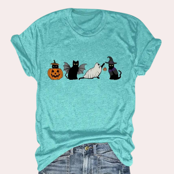 Kati - Halloween-skjorte med print til kvinder