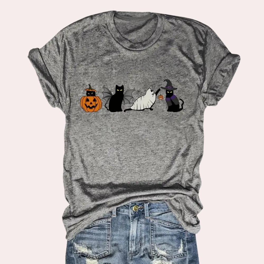 Kati - Halloween-skjorte med print til kvinder