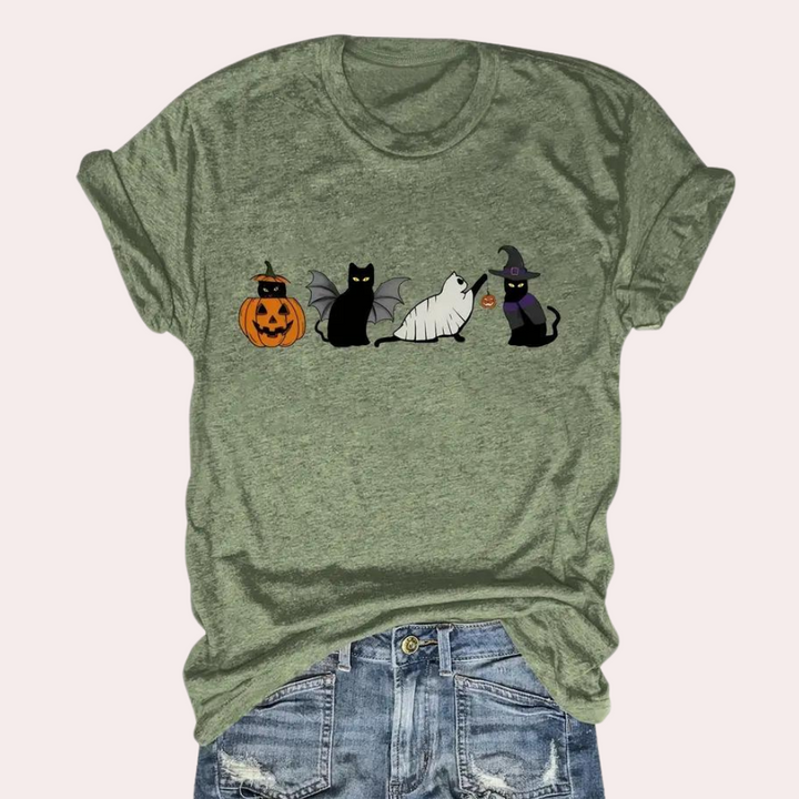 Kati - Halloween-skjorte med print til kvinder