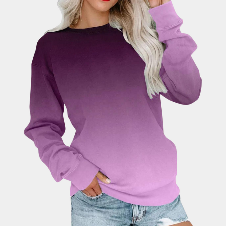 Ivet - Trendy sweatshirt med gradientfarve til kvinder