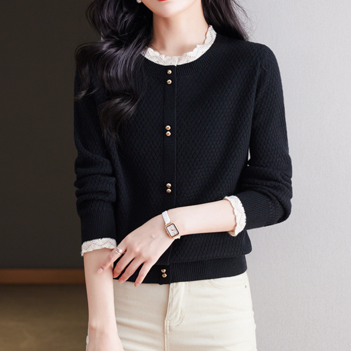 Nevena - Blonder sweater med rund hals til kvinder