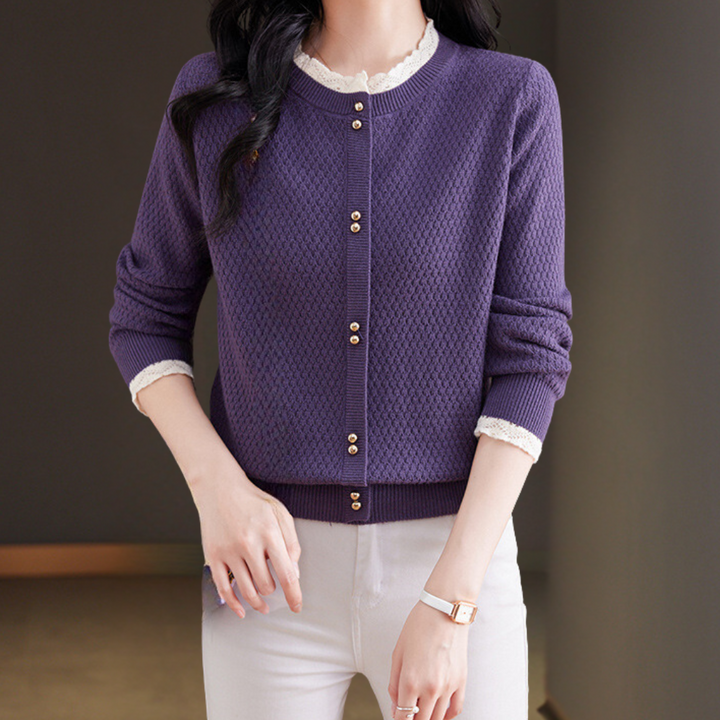 Nevena - Blonder sweater med rund hals til kvinder