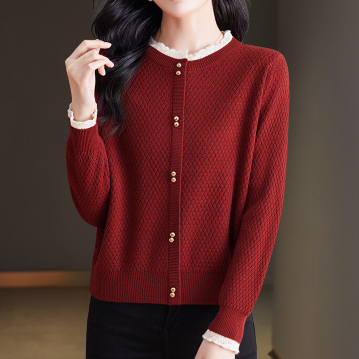 Nevena - Blonder sweater med rund hals til kvinder