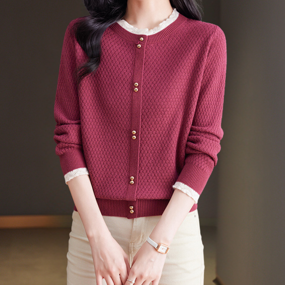 Nevena - Blonder sweater med rund hals til kvinder