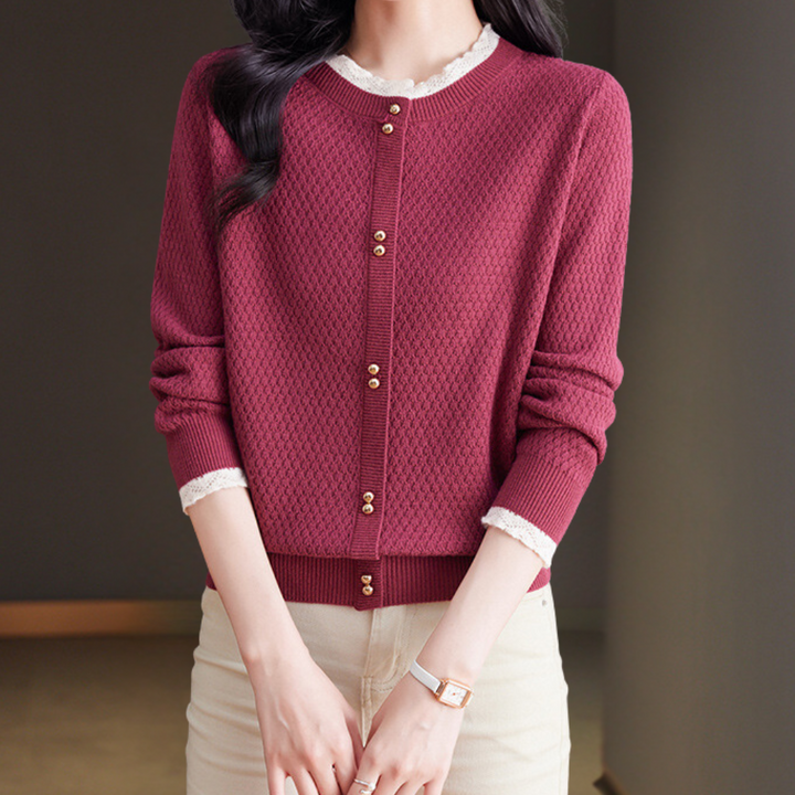 Nevena - Blonder sweater med rund hals til kvinder