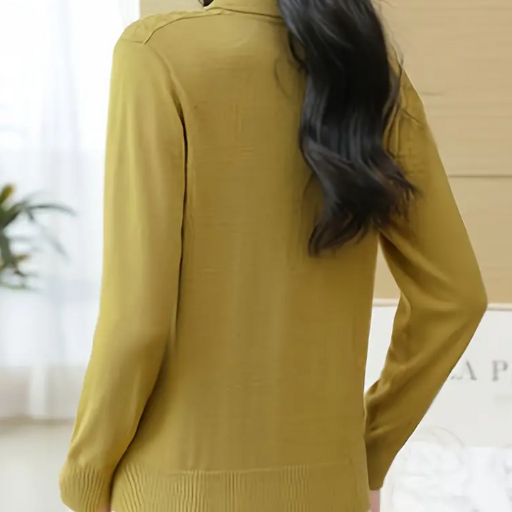 Elitsa - Ensfarvet Strikpullover til Kvinder