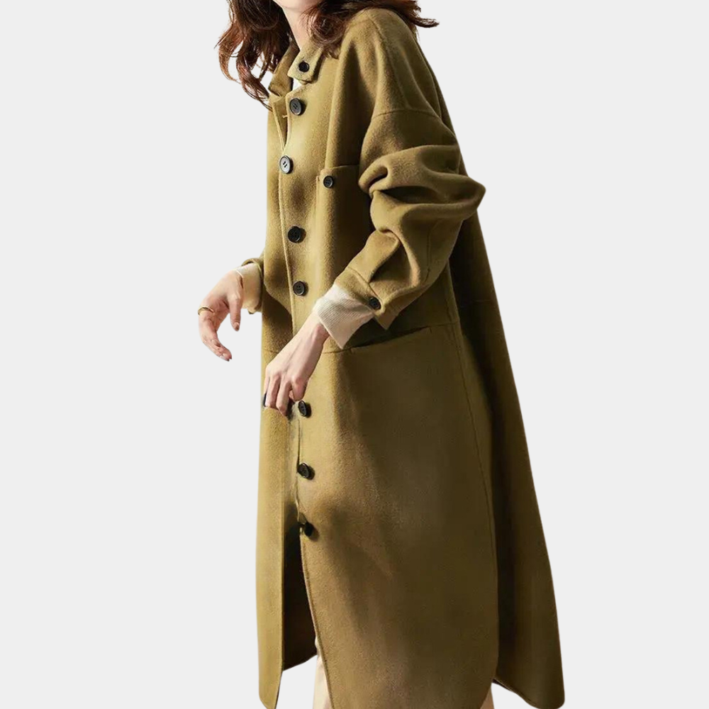 Sibylla - Moderigtig lang vintertrenchcoat til kvinder