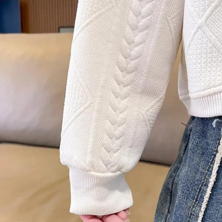 Hestia - Trendy rund hals blomstret sweater til kvinder