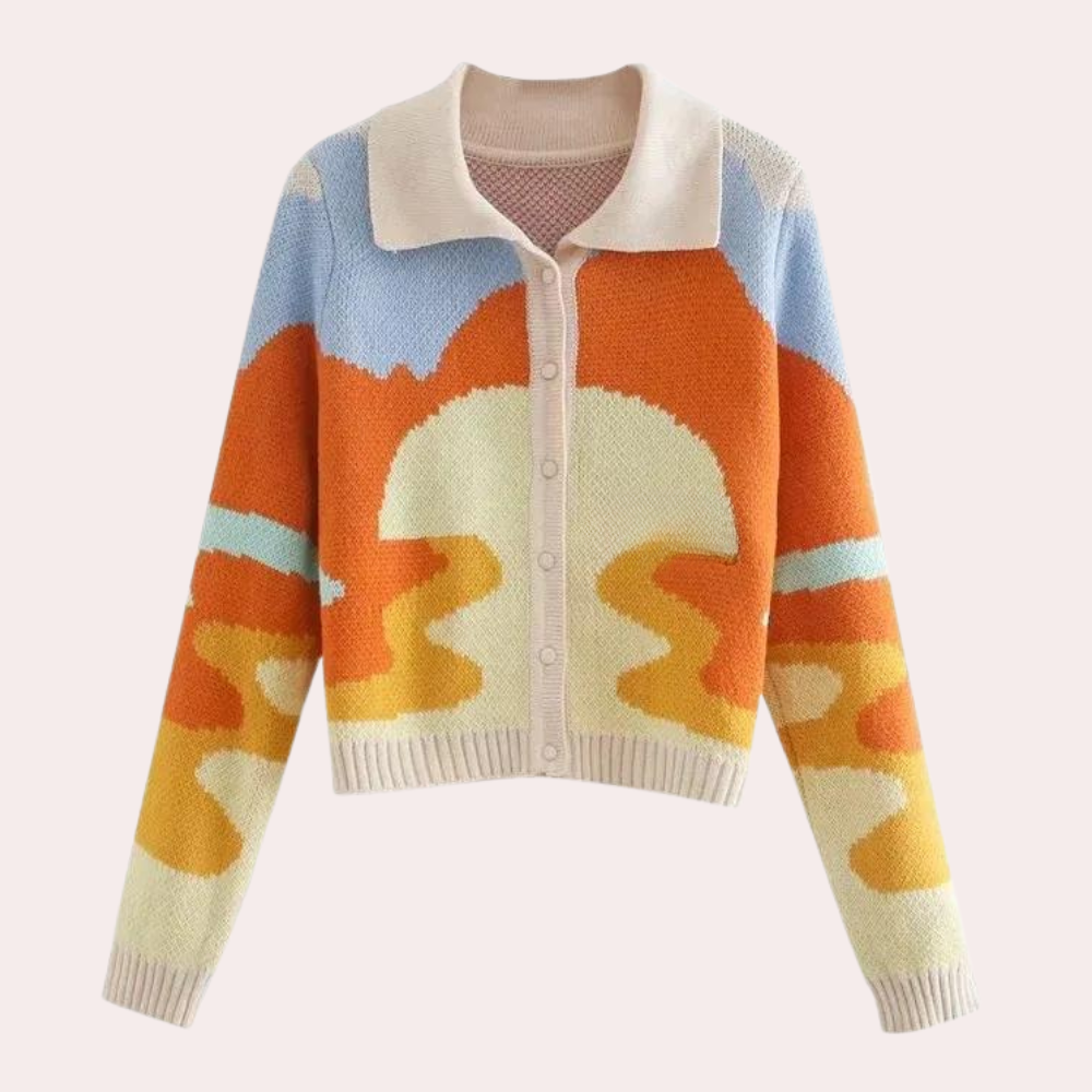 Leontyne - Stilfuld farverig cardigan til kvinder