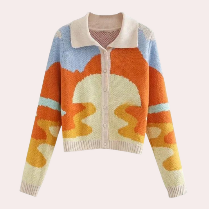 Leontyne - Stilfuld farverig cardigan til kvinder
