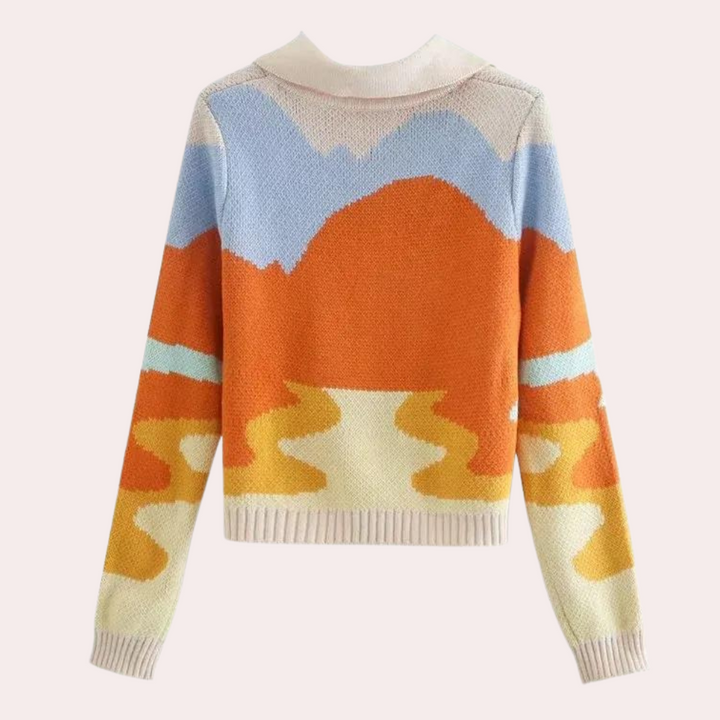 Leontyne - Stilfuld farverig cardigan til kvinder