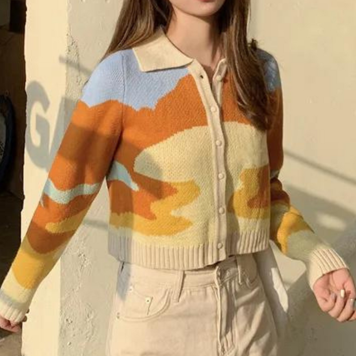 Leontyne - Stilfuld farverig cardigan til kvinder