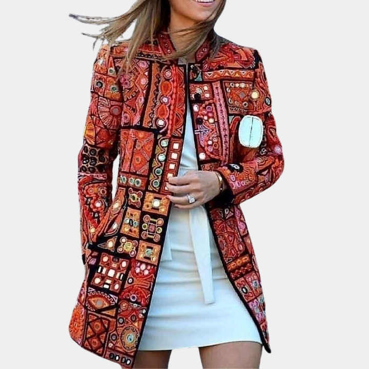 Zephyra - Etnisk cardigan i vintagestil til kvinder