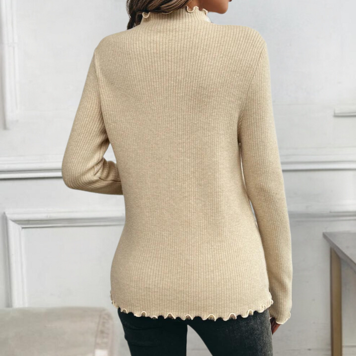 INATHE - Klassisk Varm Rullekravesweater til Kvinder