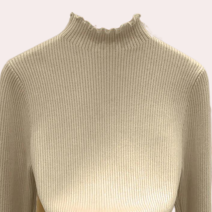 INATHE - Klassisk Varm Rullekravesweater til Kvinder