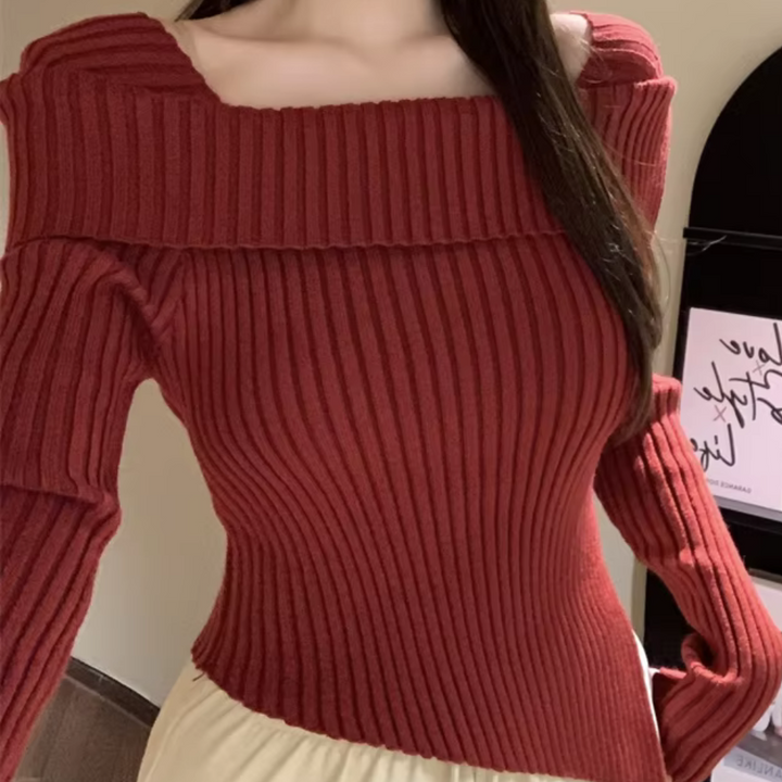 NANCY - Elegant Sweater uden Skuldre til Kvinder