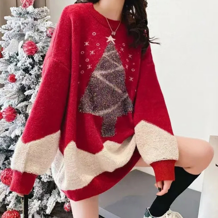 PHOEBIE - Juletræ Motiveret Sweater til Damer