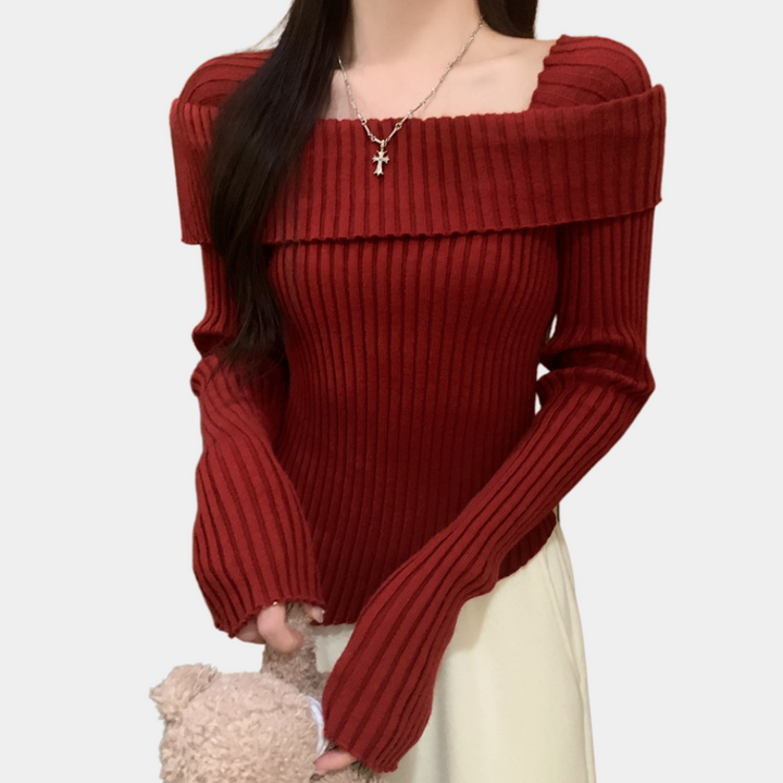 NANCY - Elegant Sweater uden Skuldre til Kvinder