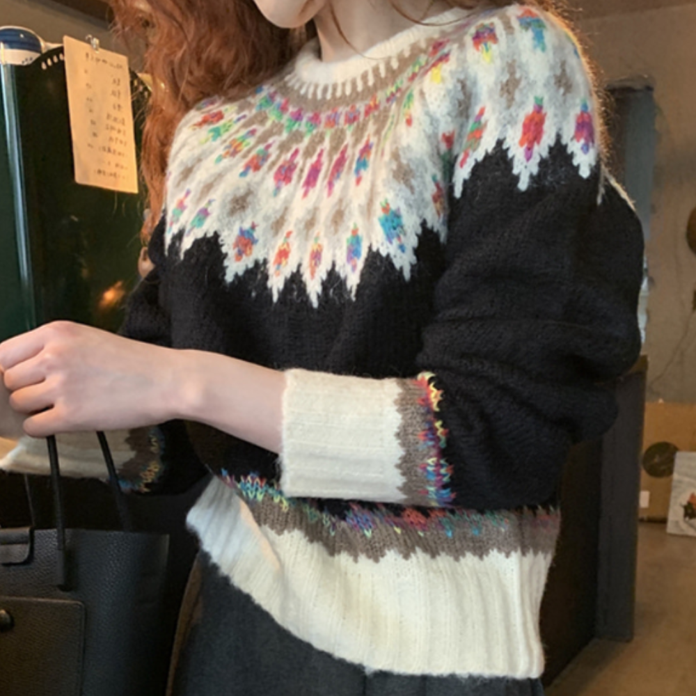 JADIRA - Fashionabel Retro Striktrøje til Kvinder