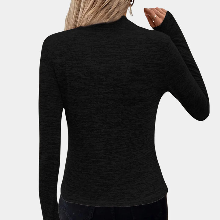 MICAELA - Stilfuld Skrå Lynlås Pullover til Damer