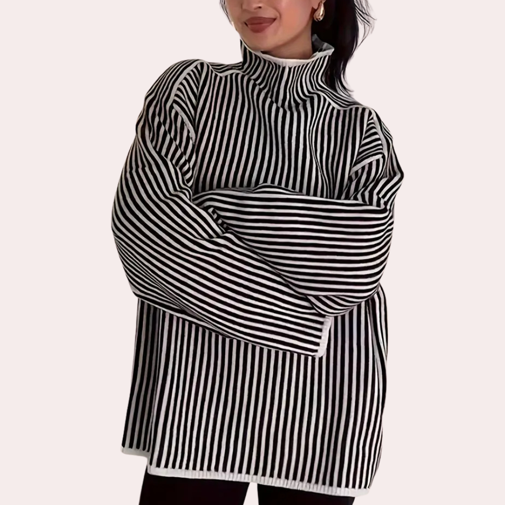 ASHLEY  - Elegant Stribet Sweater til Kvinder