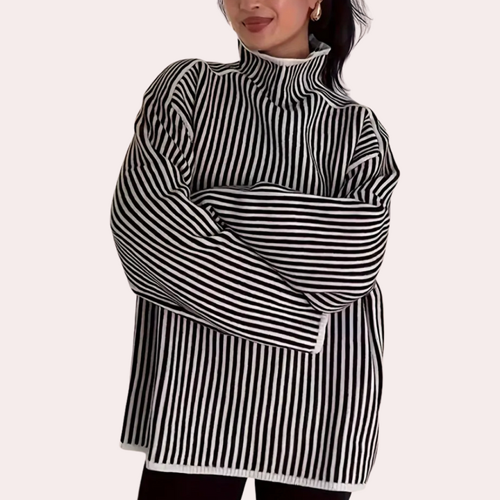 ASHLEY  - Elegant Stribet Sweater til Kvinder
