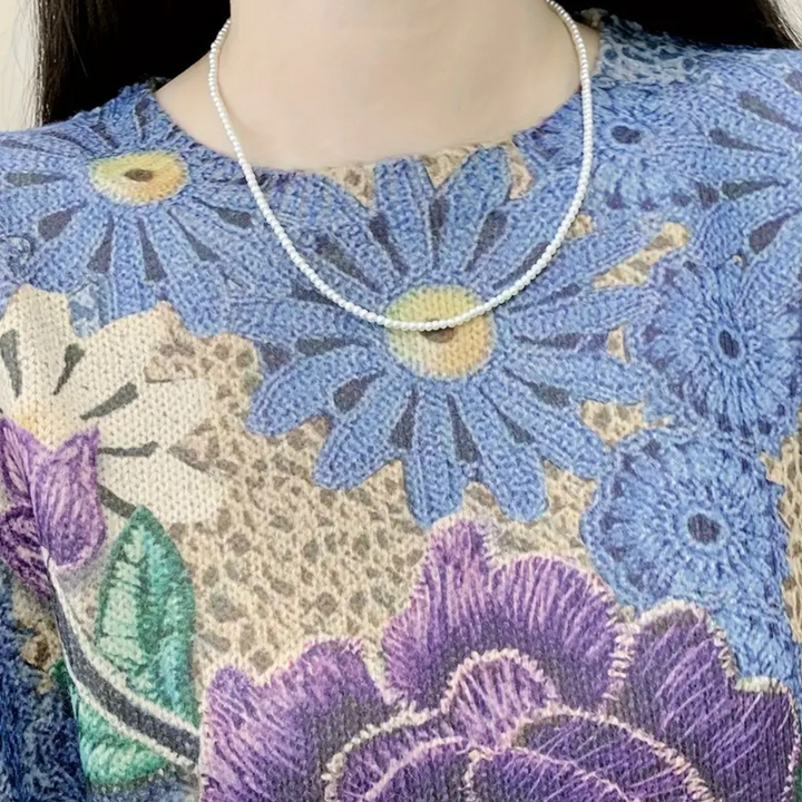 JULIE - Sofistikeret Blomstertrøje til Kvinder