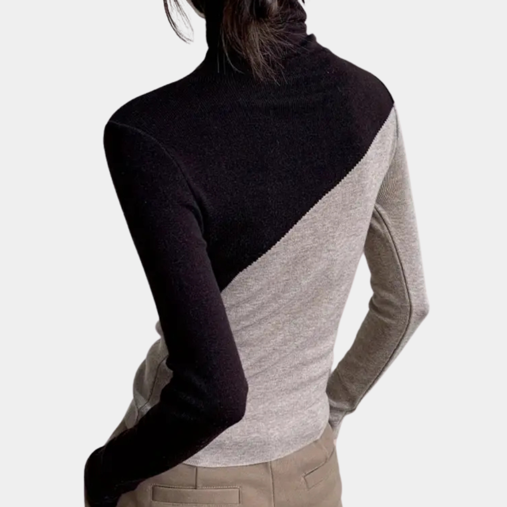 SENIA - Højhalset Strikket Sweater til Kvinder