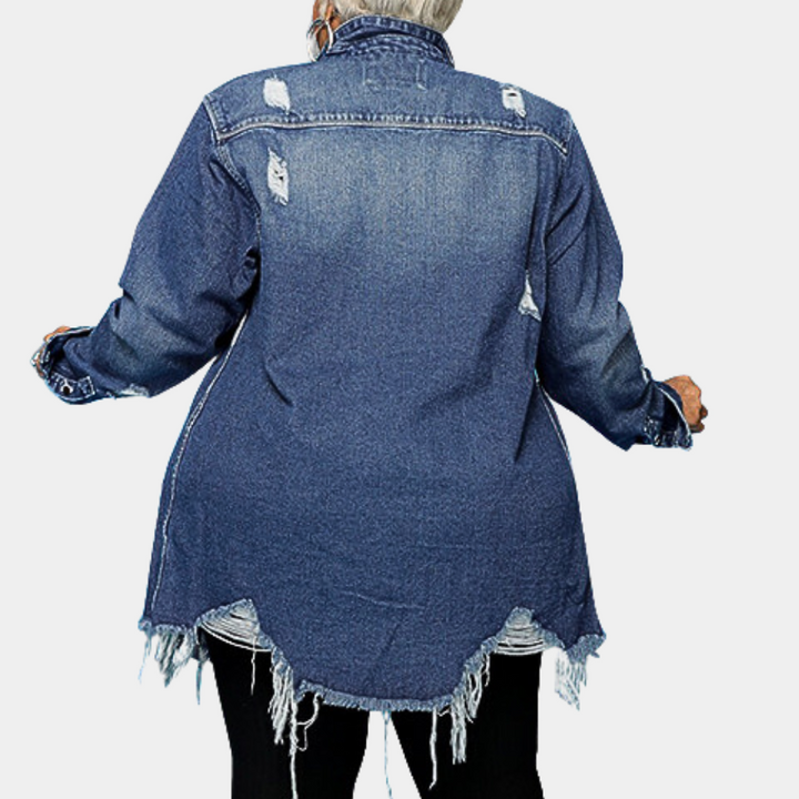 JOAN - Moderne Revnet Denimjakke til Damer
