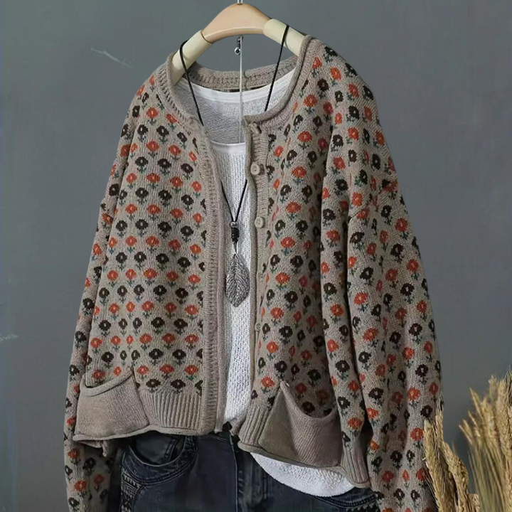 ETTA - Elegant Blomstret Cardigan til Kvinder