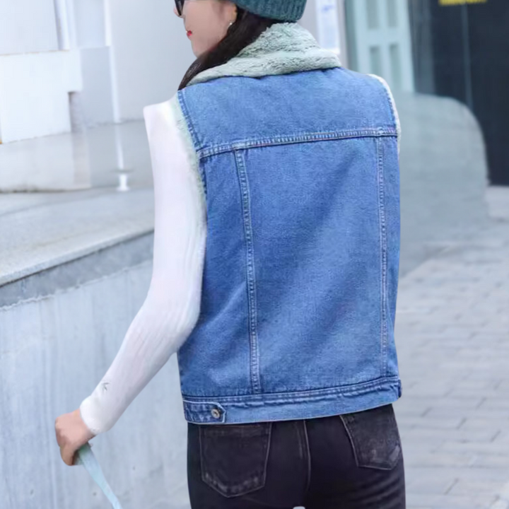 ELEANOR - Moderne Denim Vintervest til Kvinder