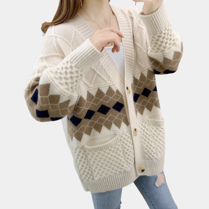 MARILYN - Moderne Strikket Cardigan til Damer