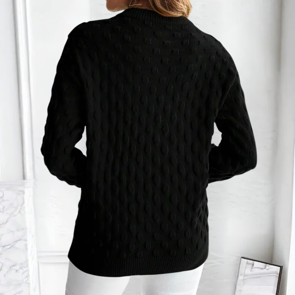 LETICIA - Strikket Sweater med Struktur til Damer