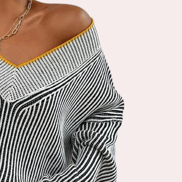 JUDY - Moderne Stribet Sweater til Kvinder
