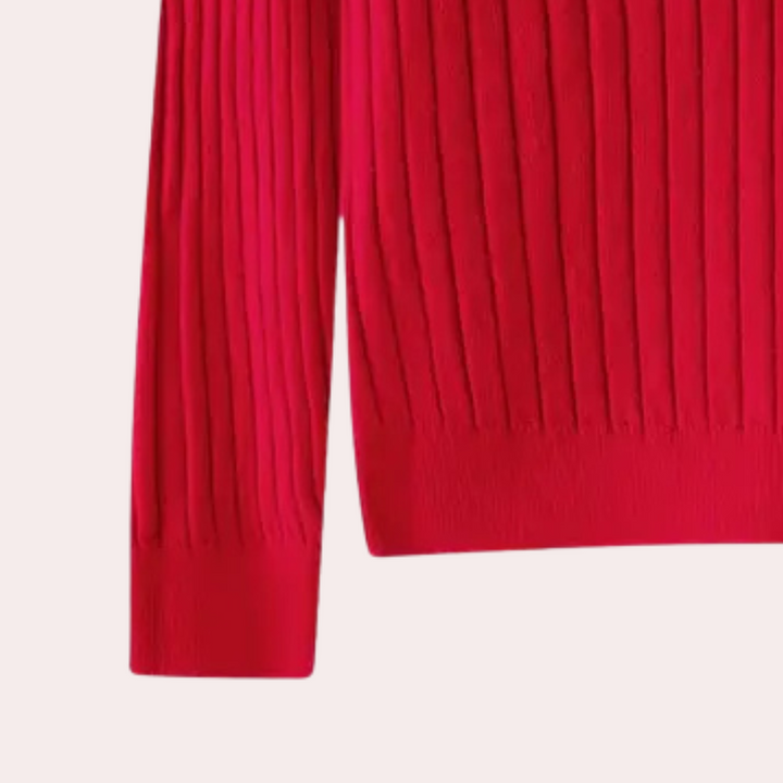 COLLEEN - Elegant V-hals Knapsweater til Kvinder