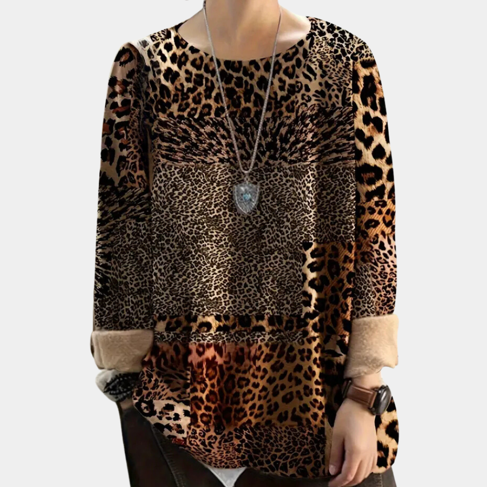 MARTHA - Leopardmønstret Sweater til Damer