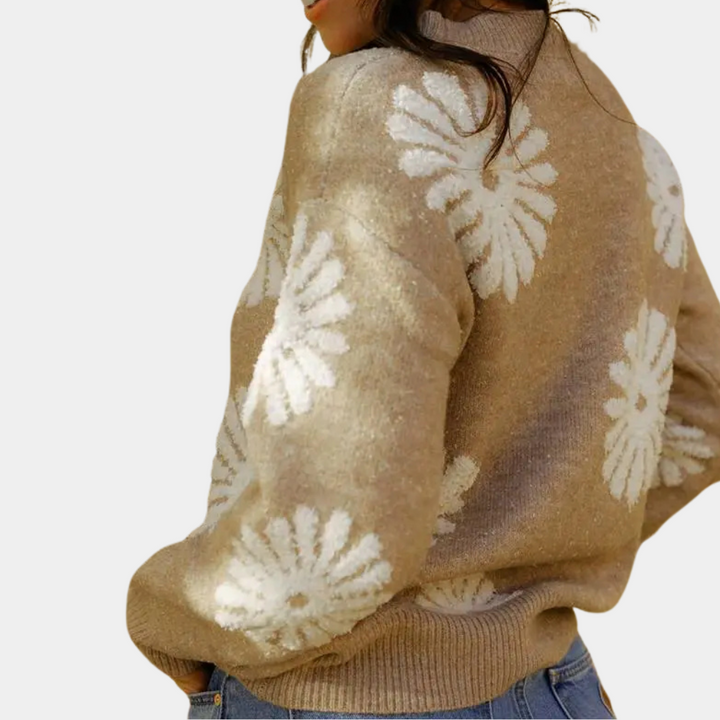 MARLEY - Blomsterstrik Sweater til Kvinder