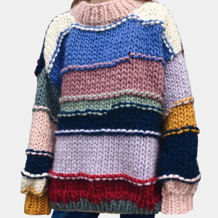 TEIA - Farverig Strikket Sweater til Damer