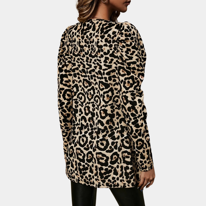 GRACE - Elegant Leopardmønstret Frakke til Kvinder