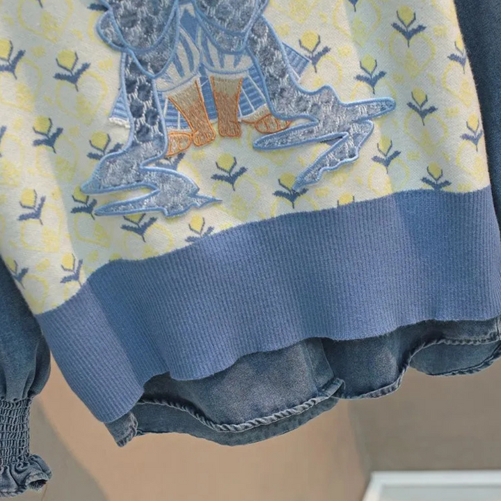 HENRICA - Broderet Strikvest til Damer