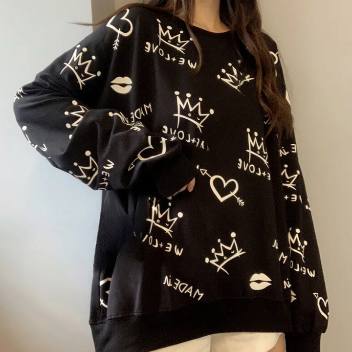 JOSIE - Afslappet Trykt Sweater til Damer