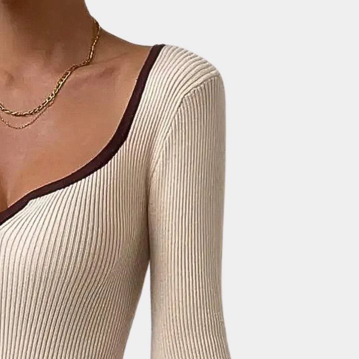 DENISE - Elegant V-Hals Sweater til Damer