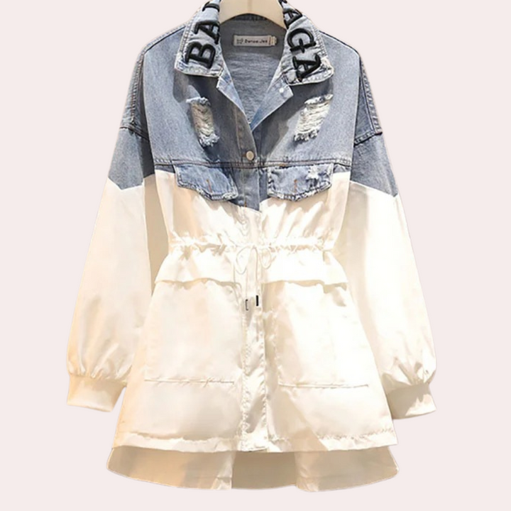 ISHA - Moderne Denim Jakke med Snøre til Damer