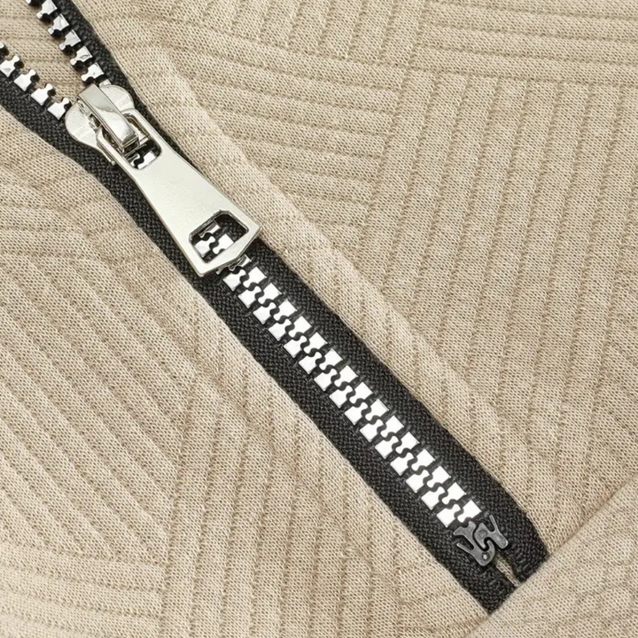 LAWRENCE - Strikket Sweater med Halv Lynlås til Mænd
