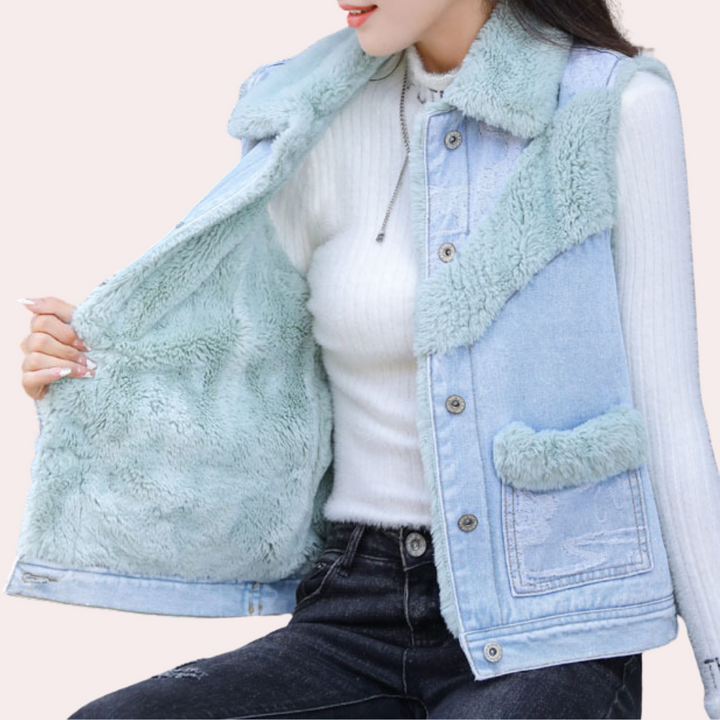 ELEANOR - Moderne Denim Vintervest til Kvinder