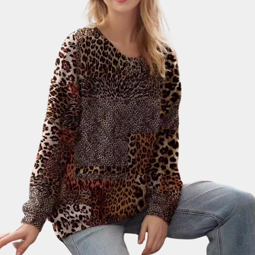 MARTHA - Leopardmønstret Sweater til Damer