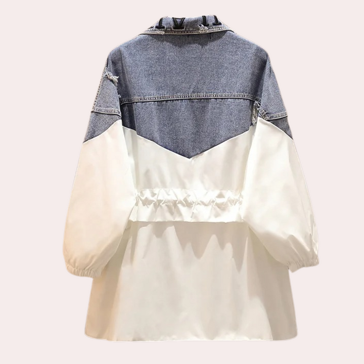 ISHA - Moderne Denim Jakke med Snøre til Damer