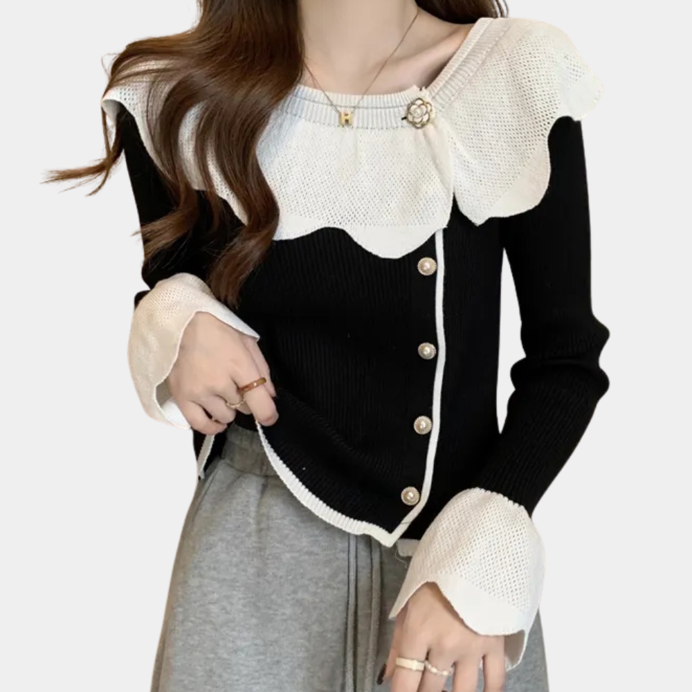 CHARNITA - Elegant Krave Sweater til Kvinder